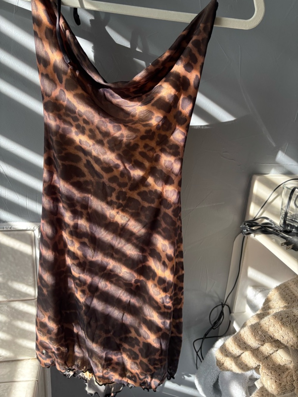 White Fox Boutique Brown Leopard Print Mini Dress